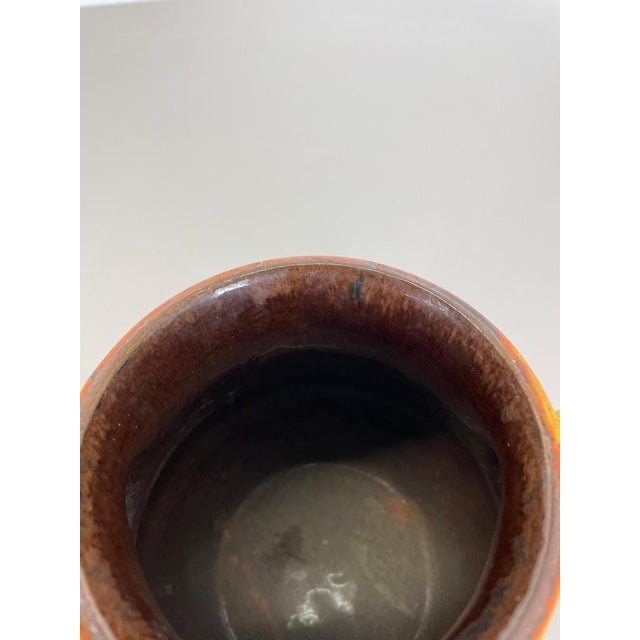 Vintage German Orange Ceramic Studio Pottery Vase from Marei Ceramics, 1970s For Sale - Image 9 of 18