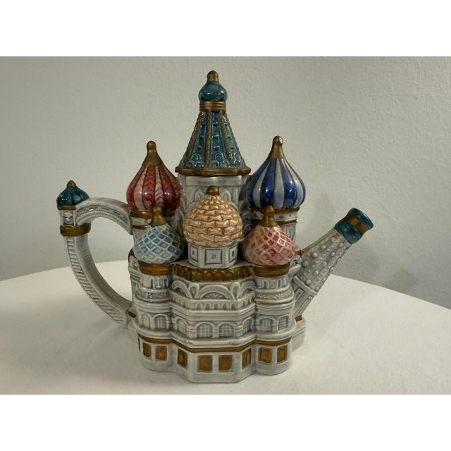 Fitz and Floyd 1990s Fitz and Floyd Taj Mahal / St. Basil Cathedral Figural Teapot – Architectural Collectible For Sale - Image 4 of 12