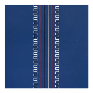 Schumacher X Mary McDonald Greco Stripe Wallpaper in Navy For Sale
