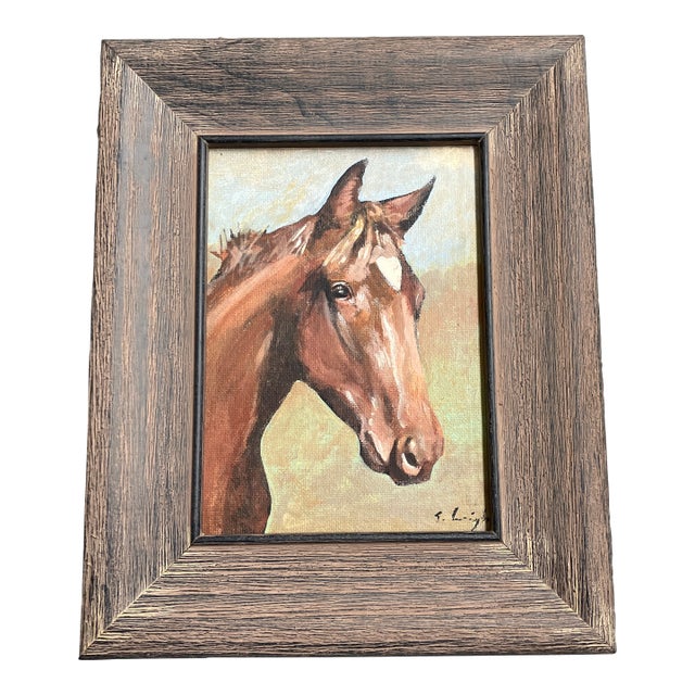 Contemporary Original Stephen Heigh “Lucky”Horse Portrait Painting Framed For Sale