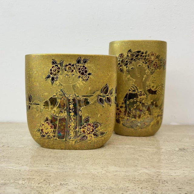 1970s Vases by Bjørn Wiinblad for Rosenthal, 1970s, Set of 2 For Sale - Image 5 of 9