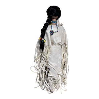 Late 20th Century Danbury Mint White Feather 'Princess of the Sioux' Porcelain Doll. For Sale