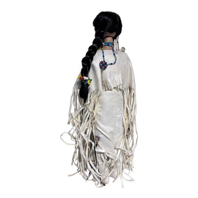 Late 20th Century Danbury Mint White Feather 'Princess of the Sioux' Porcelain Doll. For Sale