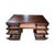 Vintage Asian-Inspired Dark Wood Executive Desk With Brass Hardware & Fretwork For Sale - Image 9 of 12