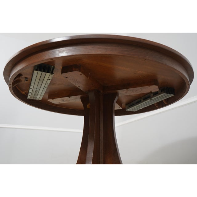 Stickley Round Mission Oak 52 Inch Dining Room Table For Sale - Image 10 of 18