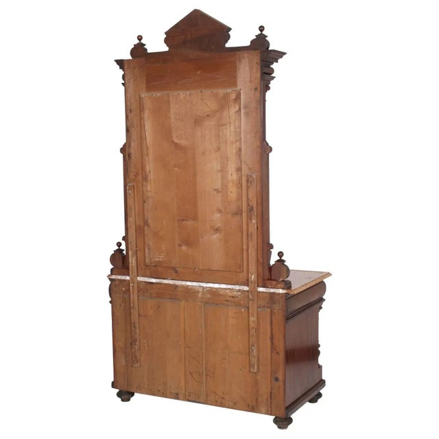 19th Century Italian Walnut Mirrored Dressing Table For Sale - Image 3 of 7