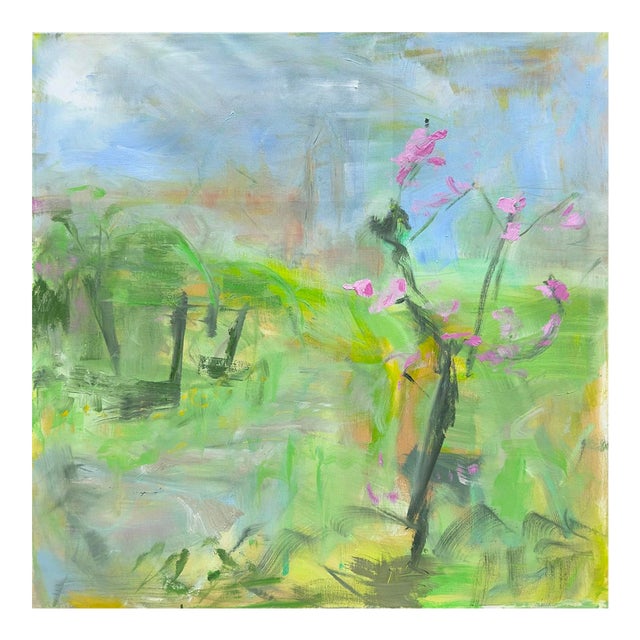 "Hakodate, Spring" by Trixie Pitts Large Abstract Landscape Oil Painting For Sale
