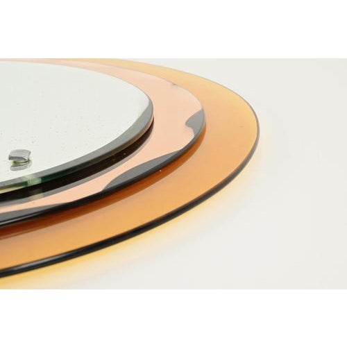 Italian Oval Orange and Pink Beveled Mirror attributed to Antonio Lupi for Cristal Luxor, 1960s For Sale - Image 16 of 18
