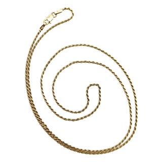 Vintage 14k Gold UnoAErre Dainty Rope Chain For Sale