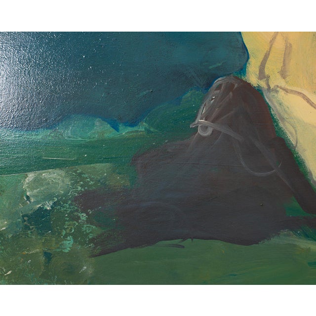 Ira Yeager 20th C. Woman in Yellow Oil Canvas Painting 5.5 Ft For Sale - Image 17 of 18