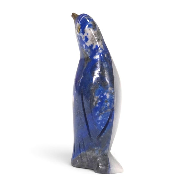 Miniature Hand Painted Penguin Figurine With Glass Eyes & Metal Beak 2.1" For Sale - Image 4 of 12