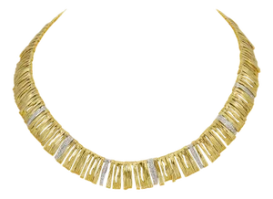 Designer Roberto Coin Diamond Elephant Skin Necklace, 18 Karat Gold 53 Grams