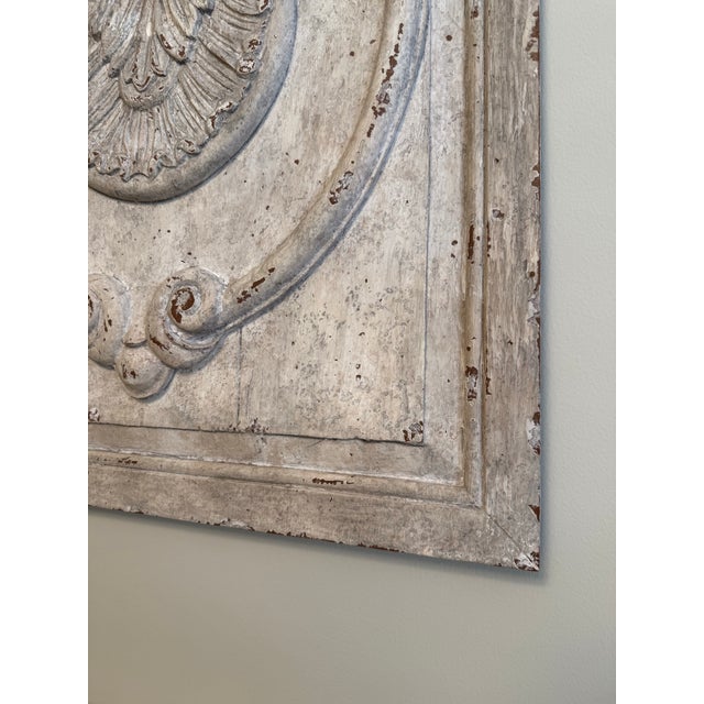Aged Gesso Carved Wall Art For Sale - Image 4 of 5