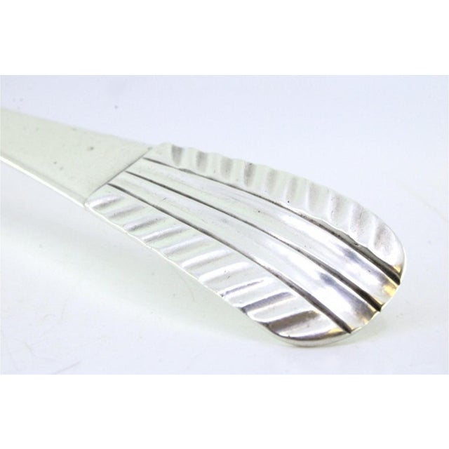 Silver Soup Ladle with Embossed Handle For Sale - Image 3 of 7