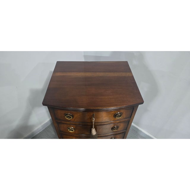 Tall Regency Mahogany Bow Front Chest of Drawers, 1910s For Sale - Image 14 of 15