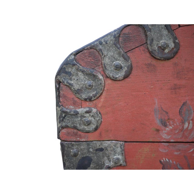 Antique Painted Chest, 1704 For Sale - Image 11 of 18