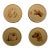 Set of 4 Vintage Honiton Pottery England Round Ceramic Dogs Coasters For Sale