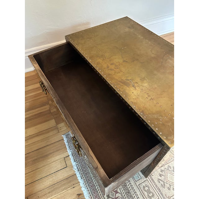 1970’s Sarreid Ltd. Brass 2 Drawer Chest For Sale In Denver - Image 6 of 11
