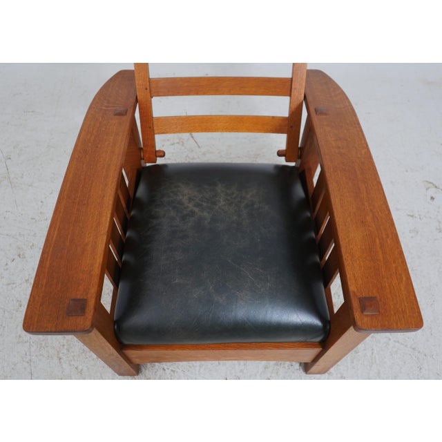 Stickley Mission Oak Morris Chair W. Ottoman For Sale In Philadelphia - Image 6 of 18