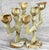 Vintage Italian Onyx Stone Tulip Candelabra Candlestick Holders - Set of 3 For Sale - Image 4 of 11