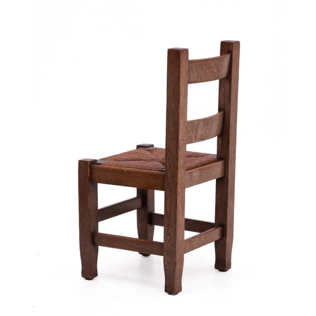 Brown Joseph McHugh Arts & Crafts Mission Oak Dining Chairs Mackmurdo Stickley Roycroft a Set of Four For Sale - Image 8 of 18