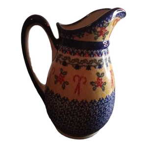 Vintage Unikat Vena Handpainted Ceramic Pitcher, Made in Poland