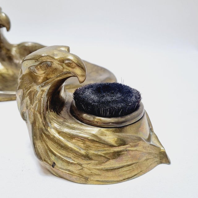 Art Deco Brass Desk Set with Stylized Eagle Heads, 1920s, Set of 5 For Sale - Image 16 of 18