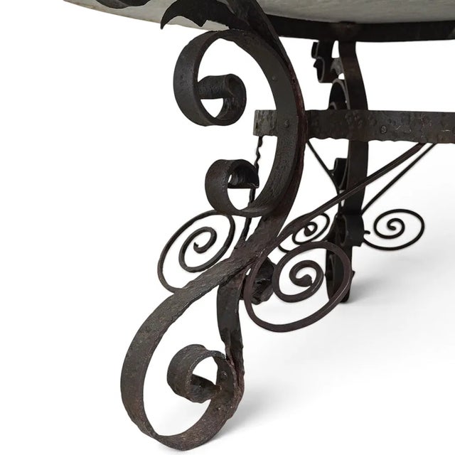 Late 19th Century Antique Italian Renaissance Revival Wrought Iron & Granite Table For Sale - Image 5 of 5
