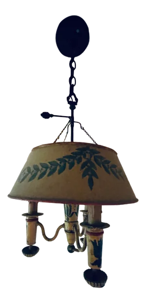 19th Century French Hanging Toile Lamp