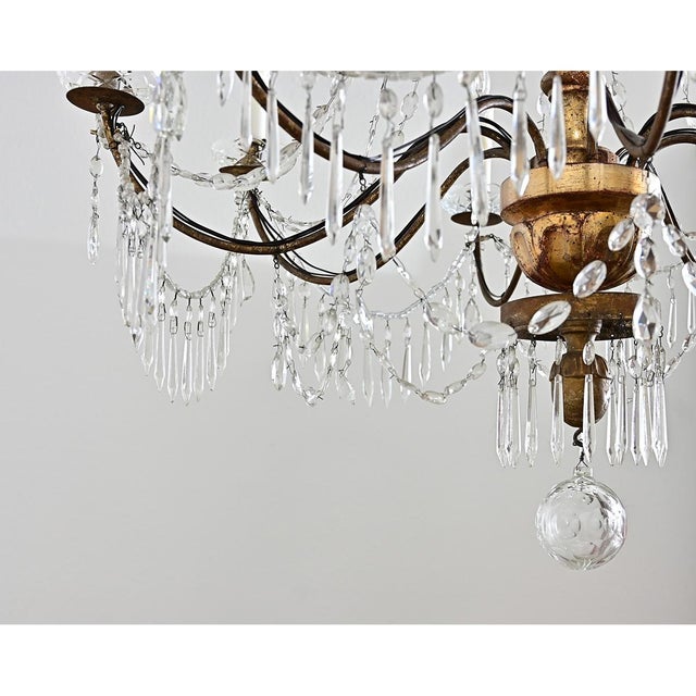 Italian 18th Century Massive Giltwood and Crystal Chandelier For Sale - Image 17 of 18
