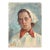 Soviet Woman Portrait, Antique Oil Painting, Ukrainian Artist (1961) 39-28 For Sale
