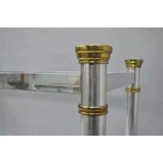 Vintage Maison Jansen Style Hollywood Regency Chrome & Brass Console Table Base For Sale In Philadelphia - Image 6 of 10