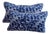Pair Navy&white Indoor/Outdoor Lumbar Pillows For Sale