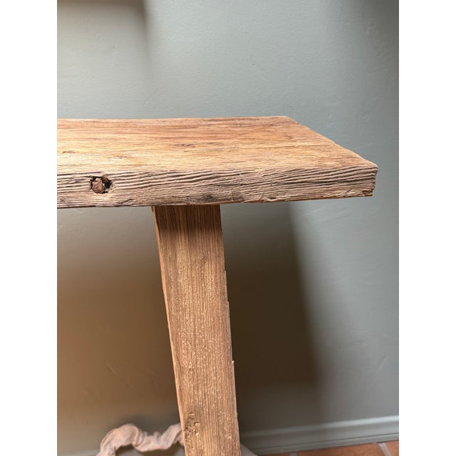 Handcrafted Reclaimed Wood Console Table For Sale - Image 4 of 9