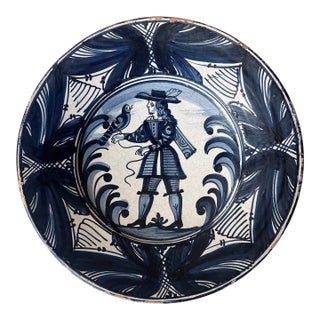Large Spanish Faience Plate, C 1900 For Sale