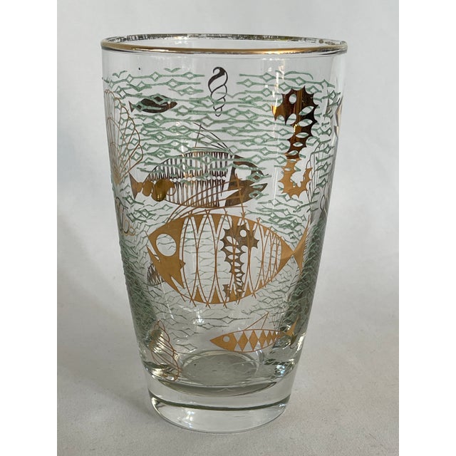 Libbey Glass Co. 1950s Mid-Century Modern Marine Life Highball Glasses by Libbey - Set of 6 For Sale - Image 4 of 8