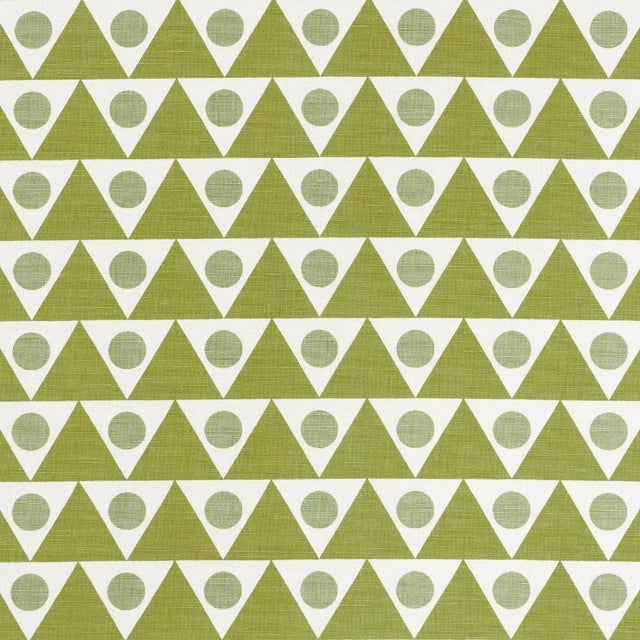 SAMPLE - Schumacher X Studio Bon Pennant Fabric In Green For Sale