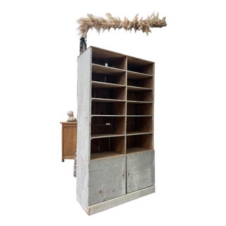 Pine Locker-Style Cabinet, 1950s For Sale
