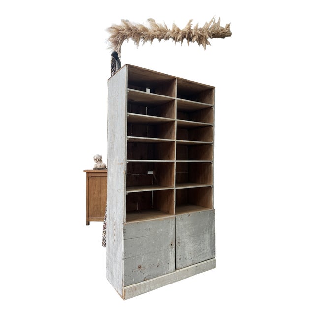 Pine Locker-Style Cabinet, 1950s For Sale