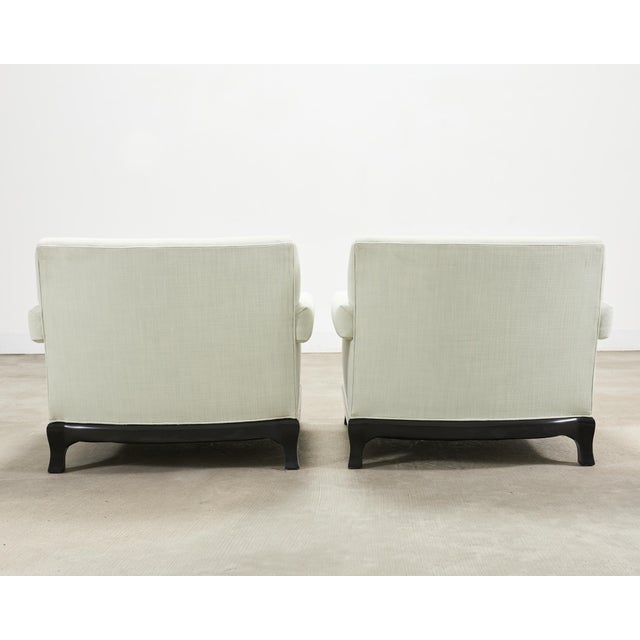 Pair of A. Rudin 619 Modern Ebonized Ming Style Lounge Chairs For Sale - Image 18 of 18