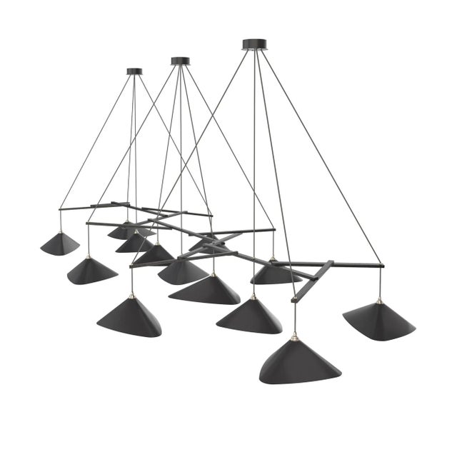 Daniel Becker Monumental Daniel Becker 'Emily 13' Chandelier in Anthracite for Moss Objects For Sale - Image 4 of 12