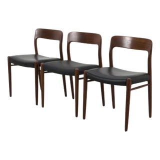 Model 75 Chairs by Niels Otto N. O. Møller, Set of 3 For Sale