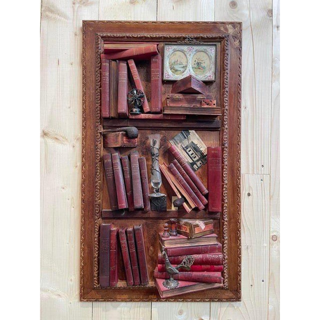Wood Trompe l'Oeil Cabinet of Curiosities Table For Sale - Image 7 of 7