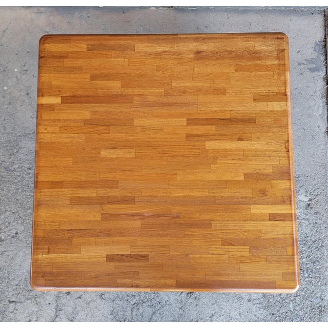 Mid-Century Modern Solid Teak Danish Modern Patchwork Side Table For Sale - Image 3 of 6