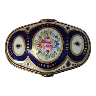 Mid Century Limoges Eximious Tri-Panel Trinket Box For Sale