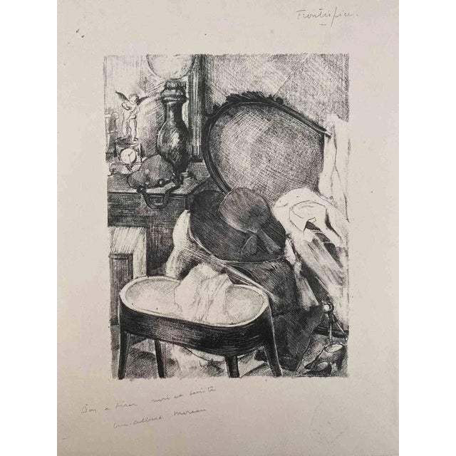 Still Life is an Original Lithograph on ivory-colored paper realized by Luc Albert Moreau. The artwork is in good...