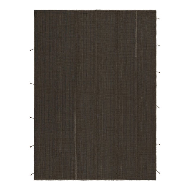 Rug & Kilim’s Contemporary Kilim in Brown, With Beige Accents For Sale