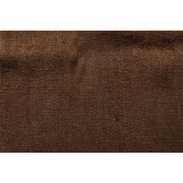 Brown Vintage Turkish Hand-Knotted Wool Cotton Brown Kilim Area Rug For Sale - Image 8 of 9