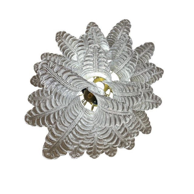 White Murano Glass Fern Lamp, 1970s For Sale - Image 4 of 10