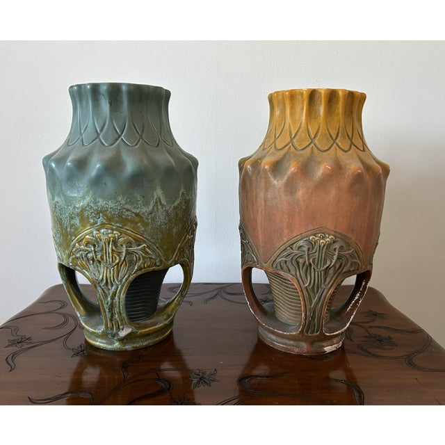 Art Nouveau Vases from Julius Dressler, Bohemia, 1920s, Set of 2 For Sale - Image 3 of 18